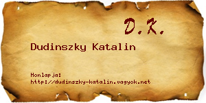 Dudinszky Katalin névjegykártya